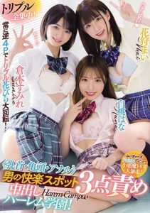 [MIRD-218] Triple All Concentration! ≪Nipple, glans, and anus” – 3 pleasure spots of a man are blamed creampie harem school! Momoka Shira, Mai Hanakari, Sumire Kuramoto