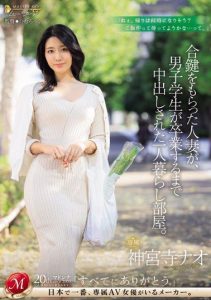 [JUQ-682] The married woman who received a spare key is creampied in her living alone room until the male student graduates – Jinguuji Nao